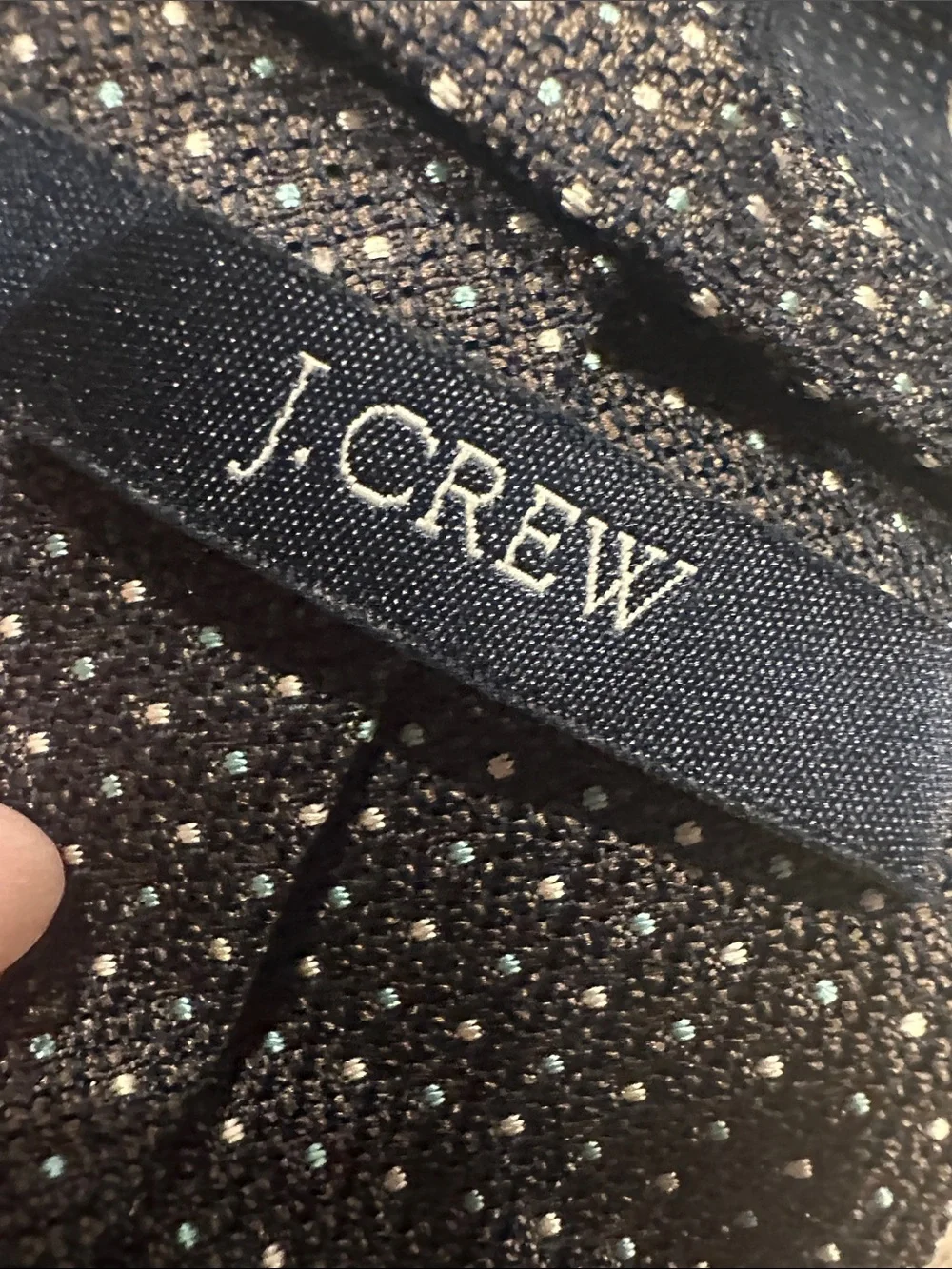 J. Crew Black Tie with Small White Dot Pattern